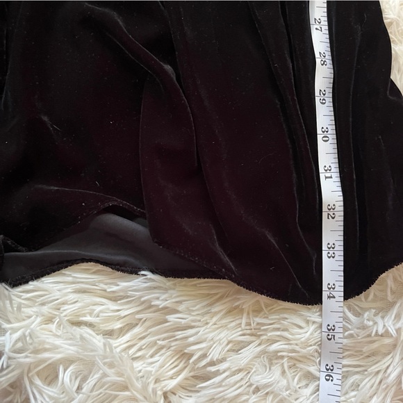 The Kooples Velvet Black Faux Wrap Mini Dress Long Sleeve Size 6 Cocktail Party - Picture 5 of 16
